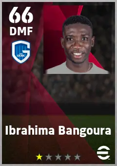 Ibrahima Bangoura eFootball 2026 player card — 66 OVR DMF
