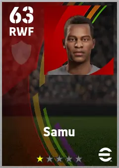 Samu eFootball 2026 player card — 63 OVR RWF
