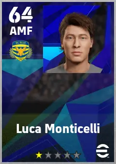 Luca Monticelli eFootball 2026 player card — 64 OVR AMF