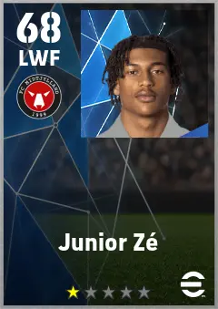 Junior Ze eFootball 2026 player card — 68 OVR LWF