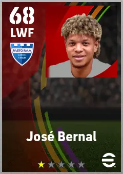 Jose Bernal eFootball 2026 player card — 68 OVR LWF