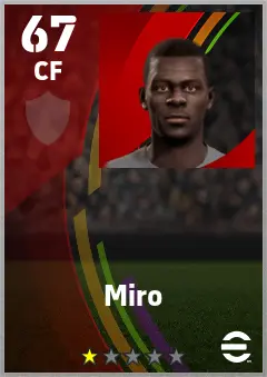 Miro eFootball 2026 player card — 67 OVR CF