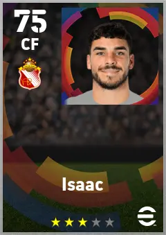 Isaac eFootball 2026 player card — 75 OVR CF