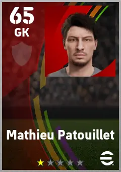 Mathieu Patouillet eFootball 2026 player card — 65 OVR GK