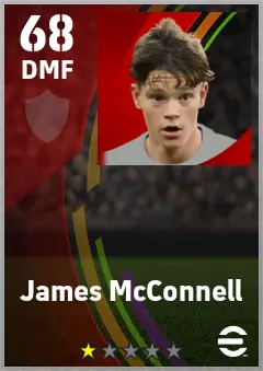 James McConnell eFootball 2026 player card — 68 OVR DMF