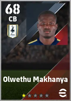 Olwethu Makhanya eFootball 2026 player card — 68 OVR CB