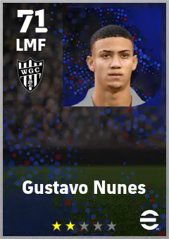 Gustavo Nunes eFootball 2026 player card — 71 OVR LMF
