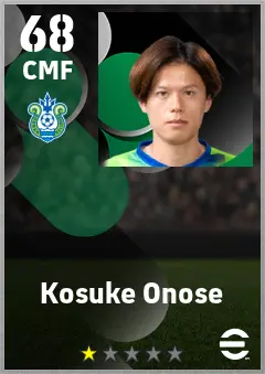 Kosuke Onose eFootball 2026 player card — 68 OVR CMF