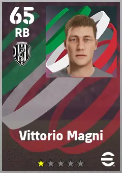 Vittorio Magni eFootball 2026 player card — 65 OVR RB