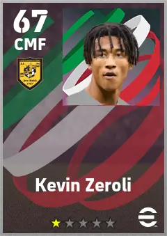 Kevin Zeroli eFootball 2026 player card — 67 OVR CMF