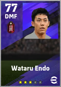 Wataru Endo eFootball 2026 player card — 77 OVR DMF