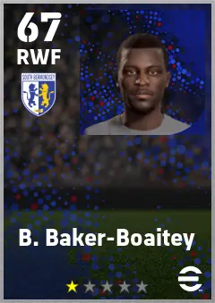 B. Baker-Boaitey eFootball 2026 player card — 67 OVR RWF