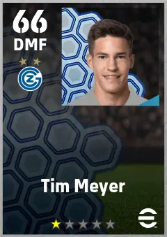 Tim Meyer eFootball 2026 player card — 66 OVR DMF