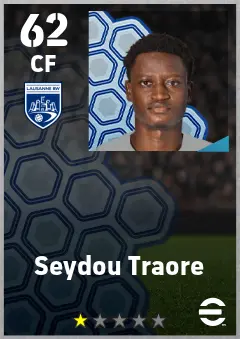 Seydou Traore eFootball 2026 player card — 62 OVR CF