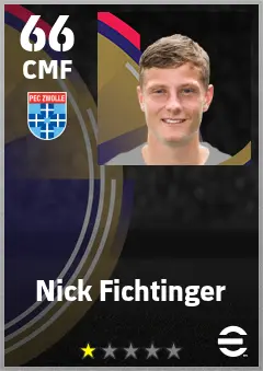 Nick Fichtinger eFootball 2026 player card — 66 OVR CMF