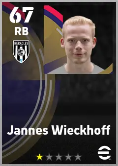 Jannes Wieckhoff eFootball 2026 player card — 67 OVR RB