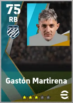 Gaston Martirena eFootball 2026 player card — 75 OVR RB