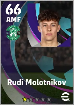 Rudi Molotnikov eFootball 2026 player card — 66 OVR AMF