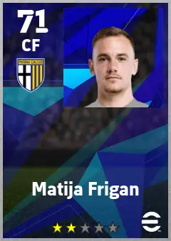 Matija Frigan eFootball 2026 player card — 71 OVR CF