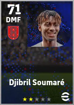 Djibril Soumare eFootball 2026 player card — 71 OVR DMF