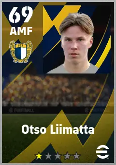 Otso Liimatta eFootball 2026 player card — 69 OVR AMF
