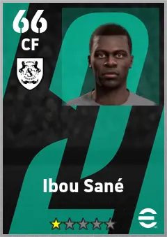 Ibou Sane eFootball 2026 player card — 66 OVR CF