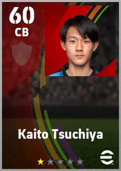 Kaito Tsuchiya eFootball 2026 player card — 60 OVR CB