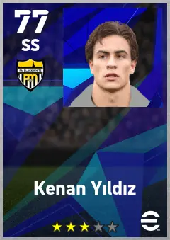 Kenan Yildiz eFootball 2026 player card — 77 OVR SS