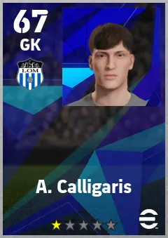 A. Calligaris eFootball 2026 player card — 67 OVR GK