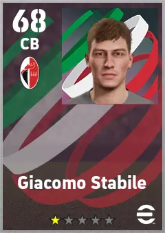Giacomo Stabile eFootball 2026 player card — 68 OVR CB