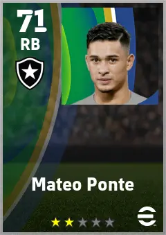 Mateo Ponte eFootball 2026 player card — 71 OVR RB