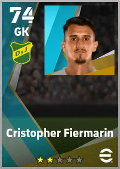 Cristopher Fiermarin eFootball 2026 player card — 74 OVR GK