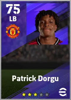Patrick Dorgu eFootball 2026 player card — 75 OVR LB