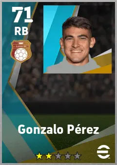 Gonzalo Perez eFootball 2026 player card — 71 OVR RB