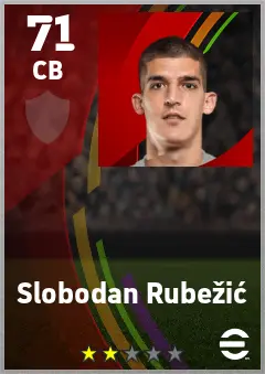 Slobodan Rubezic eFootball 2026 player card — 71 OVR CB
