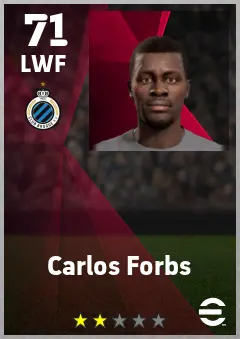 Carlos Forbs eFootball 2026 player card — 71 OVR LWF