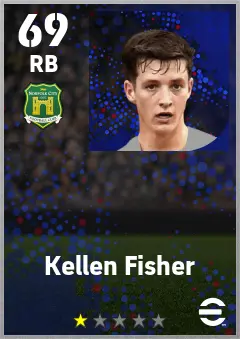 Kellen Fisher eFootball 2026 player card — 69 OVR RB