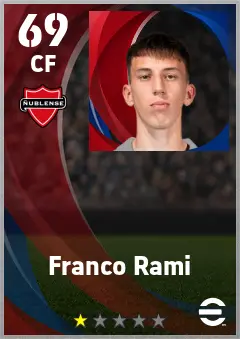 Franco Rami eFootball 2026 player card — 69 OVR CF