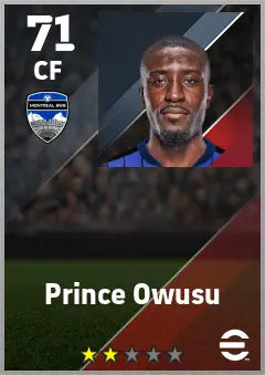 Prince Owusu eFootball 2026 player card — 71 OVR CF
