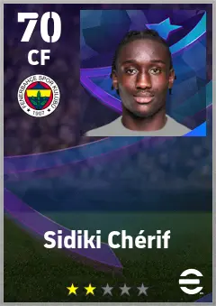 Sidiki Cherif eFootball 2026 player card — 70 OVR CF