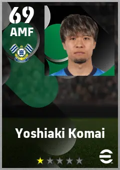 Yoshiaki Komai eFootball 2026 player card — 69 OVR AMF