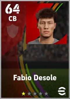 Fabio Desole eFootball 2026 player card — 64 OVR CB