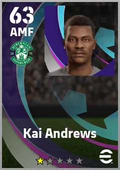Kai Andrews eFootball 2026 player card — 63 OVR AMF