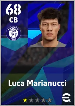Luca Marianucci eFootball 2026 player card — 68 OVR CB