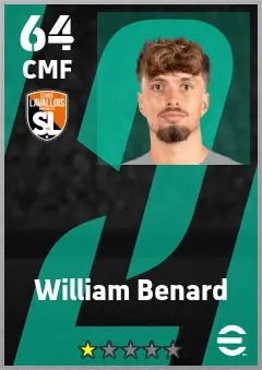 William Benard eFootball 2026 player card — 64 OVR CMF
