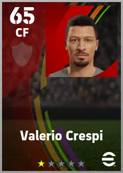 Valerio Crespi eFootball 2026 player card — 65 OVR CF