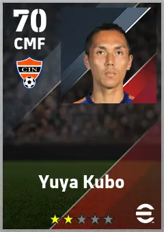 Yuya Kubo eFootball 2026 player card — 70 OVR CMF