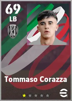 Tommaso Corazza eFootball 2026 player card — 69 OVR LB