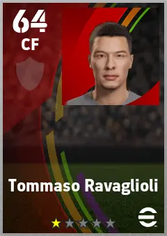 Tommaso Ravaglioli eFootball 2026 player card — 64 OVR CF