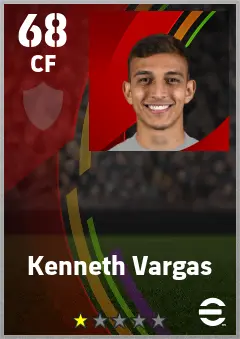 Kenneth Vargas eFootball 2026 player card — 68 OVR CF